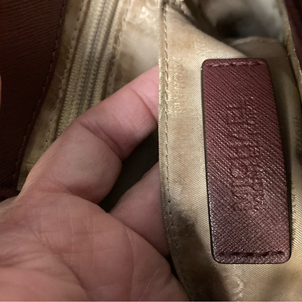 MICHAEL KORS MK LEATHER BURGANDY TOTE SHOULDERBAG - Picture 3 of 15